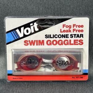 Voit Swim Goggles Silicone Red Unisex One Size Fog Free Leak Free NOS Sealed